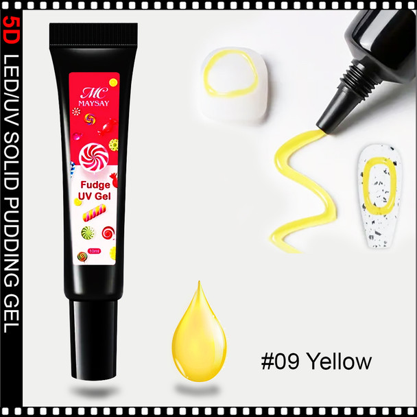 5D SCULPTURE GEL Pudding Gel, #09 Yellow 10ml.