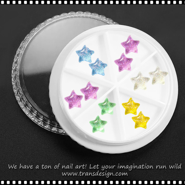 NAIL CHARM RESIN Shiny Star 6/Case #3