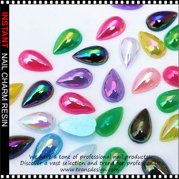 NAIL CHARM RESIN Mixing AB Color Water Drop Shape 18/Pack