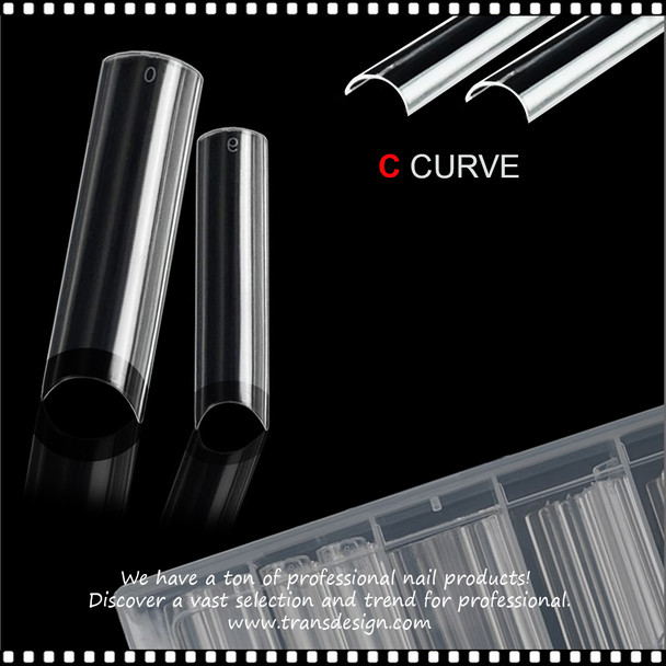 INSTANT TIP XX-Long, Straight, Half Cover, Clear, Square, "C" Curve, 500/Case