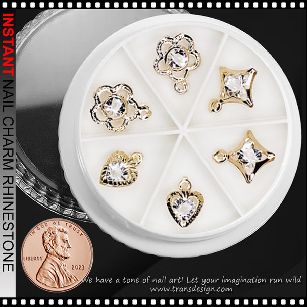 NAIL CHARM RHINETONE Styles Iron with Cubic 6/Case #3