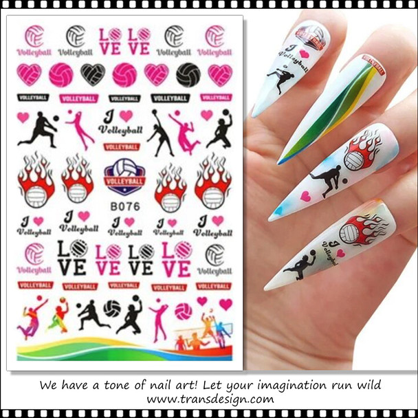 NAIL STICKER Sports, Volleyball, Volleyball Lover #B076