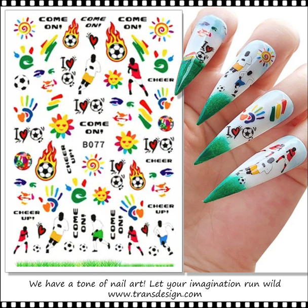 NAIL STICKER Sports, Soccer, Cheer Up!, Come On! #B077