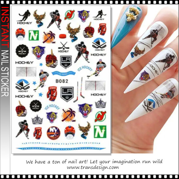 NAIL STICKER Sports, Ice Hockey, NY Islander, Gloves #B083