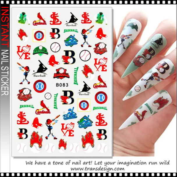 NAIL STICKER Sports, Baseball, NY Islander, Gloves #B083