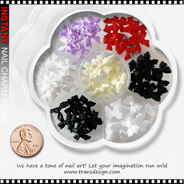NAIL CHARM RESIN Colorful 3D Bow 50/Wheel