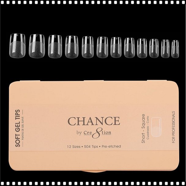 CHANCE By Cre8tion Soft Gel Tips Short Square 504/Case