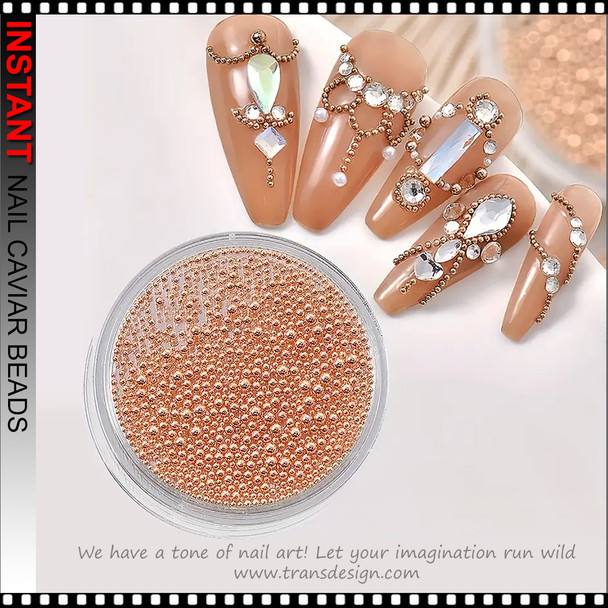 CAVIAR BEADS Rose Gold, Assorted Size Jar