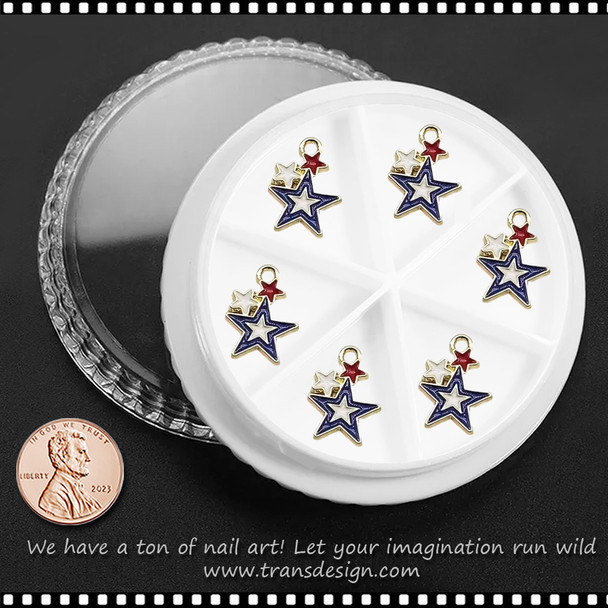 NAIL CHARM ALLOY American Pride Stars 6/Case