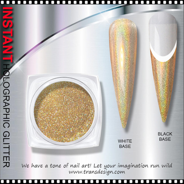 HOLOGRAPHIC GLITTER Effect, Medium, Champagne 0.25oz./Jar