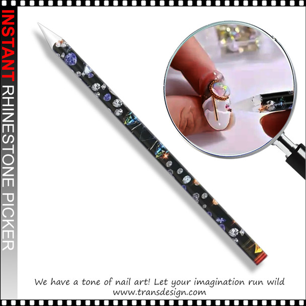  RHINESTONE Picker Wax Pen Gray White