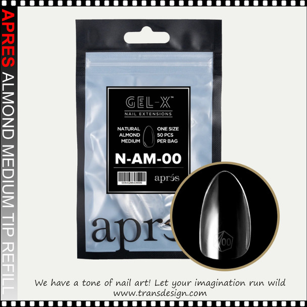APRES Gel-X Natural Almond Medium Tips 50/Pack