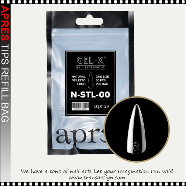 APRES Gel-X  Natural Stiletto Long Tips 50/Pack