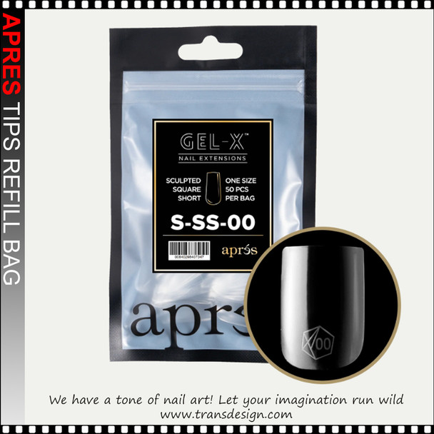 APRES Gel-X Sculpted Square Short Tips 50/Pack