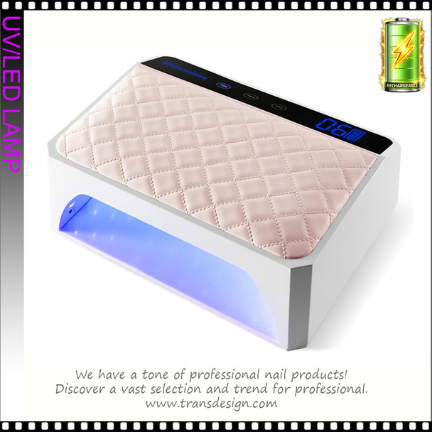 UV LED Nail Lamp Rechargeable with Hand Cushion178 Watt, Pink