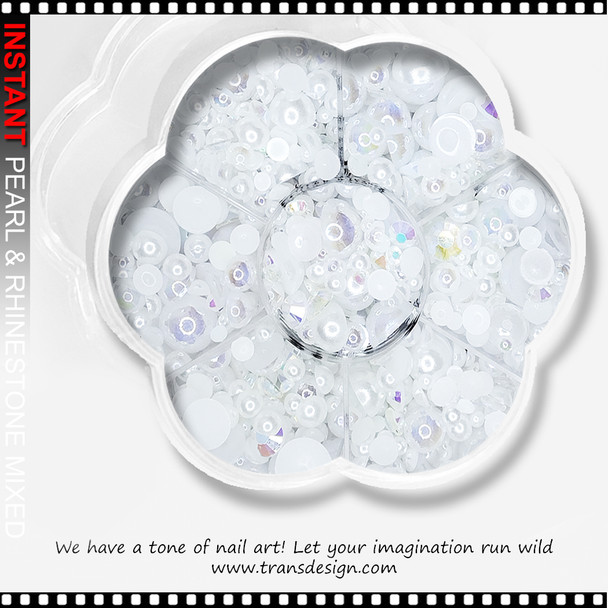INSTANT PEARL & RHINESTONE Mixed White & Crystal AB 900/Case #02