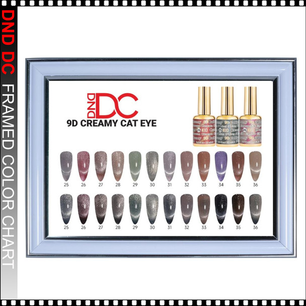 DC 9D CAT EYE Creamy Framed Color Chart