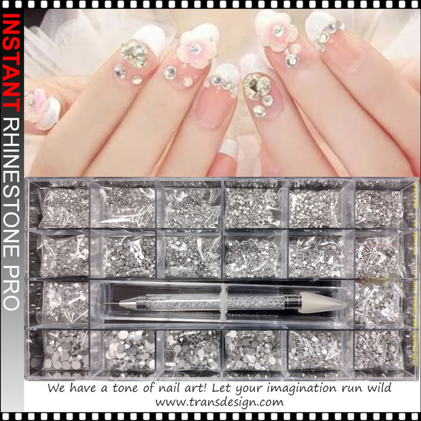 RHINESTONE PRO. Clear Mixed Size