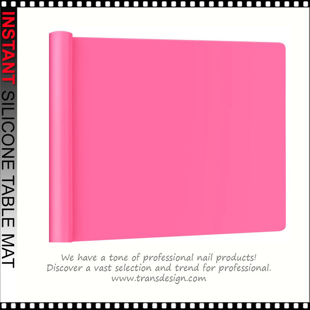 SILICONE Manicure Table Mat, Hot Pink  23.4" x 15.6"