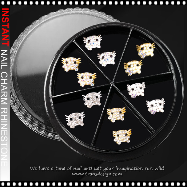 NAIL CHARM RHINESTONE Hello Kitty 12/Wheel