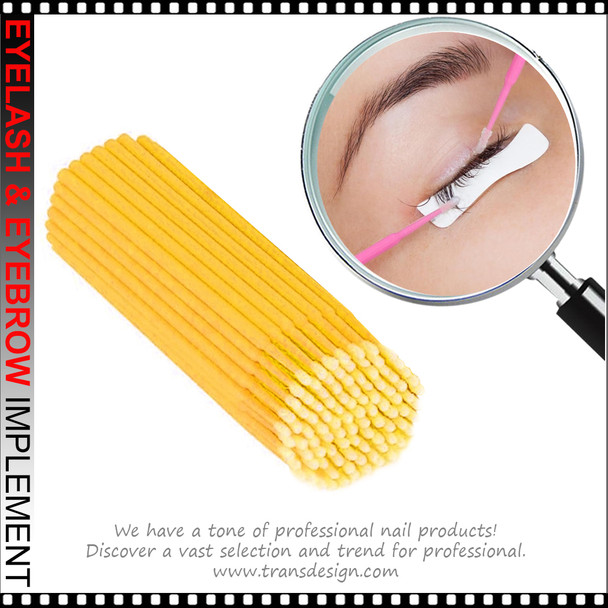 MAKEUP Disposable Micro Applicators Brush Yellow 100/Pack *