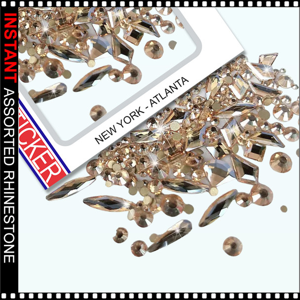 RHINESTONE CRYSTAL Champagne 150 Assorted Size *