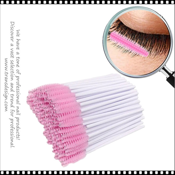 SILICONE Mascara Brush Comb Pink & White 25/Pack 
