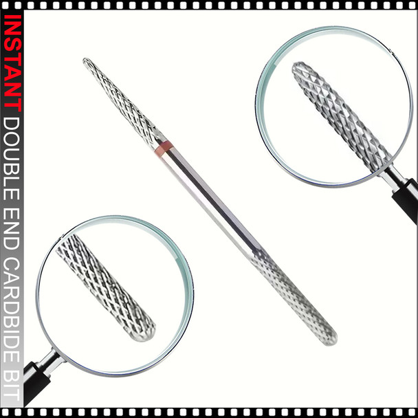 CARBIDE BIT Double End Under Nail Cleaner, Fine, 3/32" Shaft