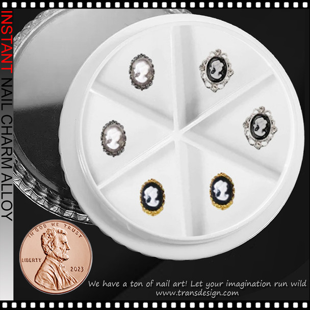 NAIL CHARM ALLOY Royal Princess Head 6/Case 