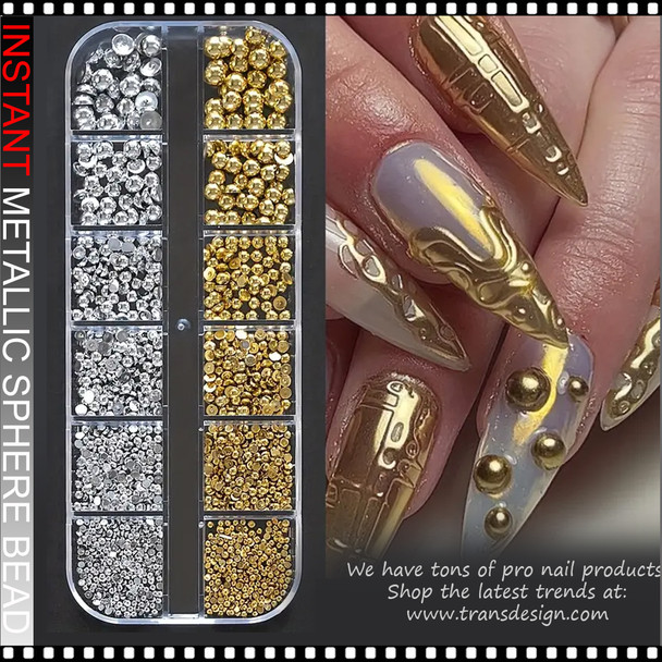 INSTANT Metallic Sphere Bead Mix Gold & Silver/Case INSTANT Metallic Sphere Bead Mix Gold & Silver/Case