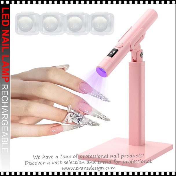 Portable Nail UV/LED Lamp Rechargeable, Pink