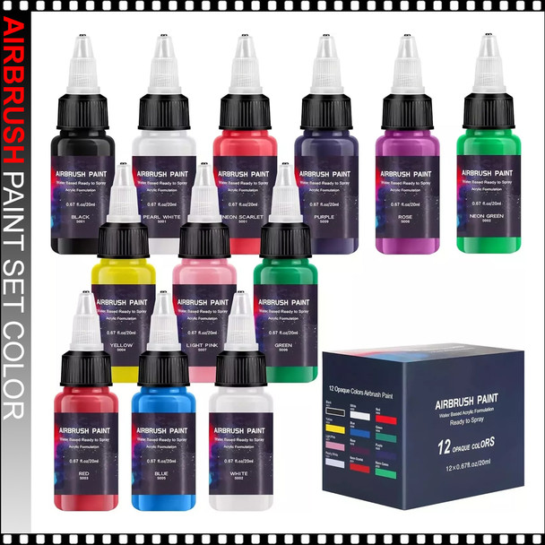 AIR BRUSH COLOR Water-Based Paint 12/Set