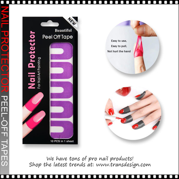 NAIL Protector Disposable Peel-Off Tapes Purple 10/Pack
