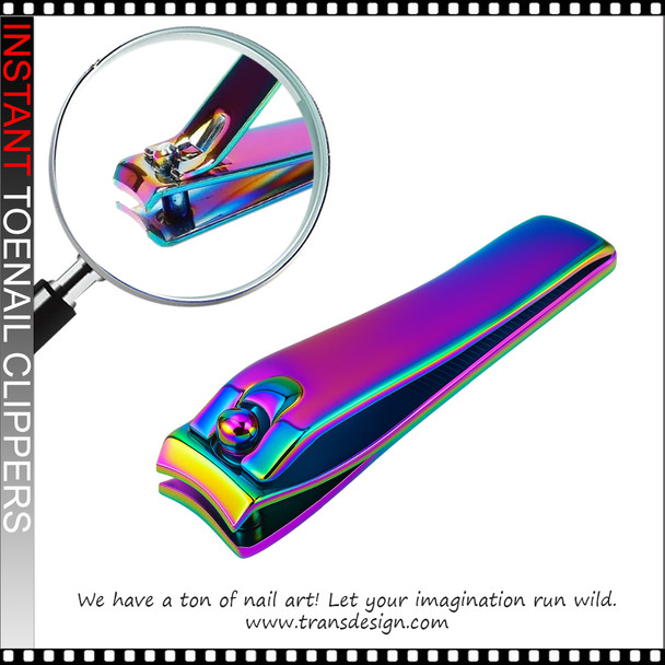 Rainbow Titanium Curved Nail Clippers 36pcs/Pack