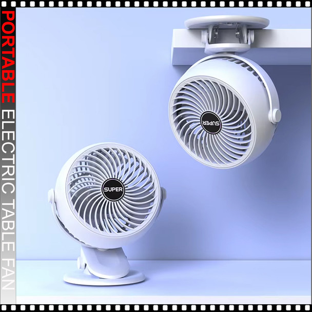 Rechargeable Mini Portable Electric Table Fan Color: White