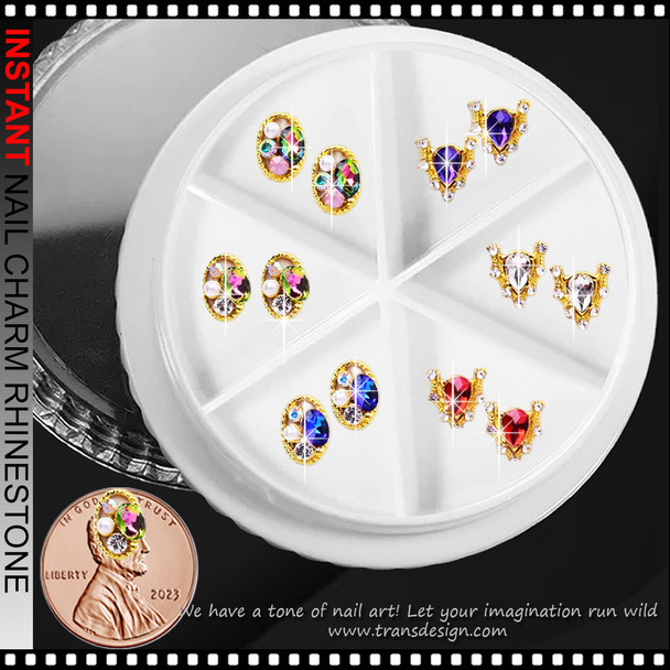 NAIL CHARM RHINESTONE Luxury Mixed Gem Designs 12/Case