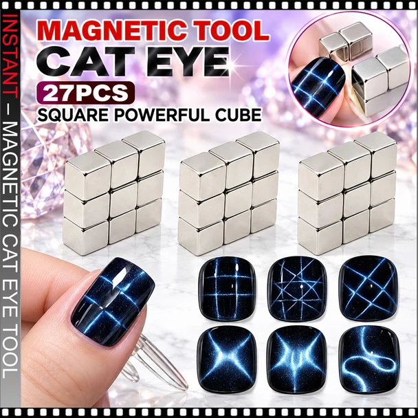 MAGNETIC CAT EYE TOOL – STRONG SQUARE CUBES, 27 PCS/SET