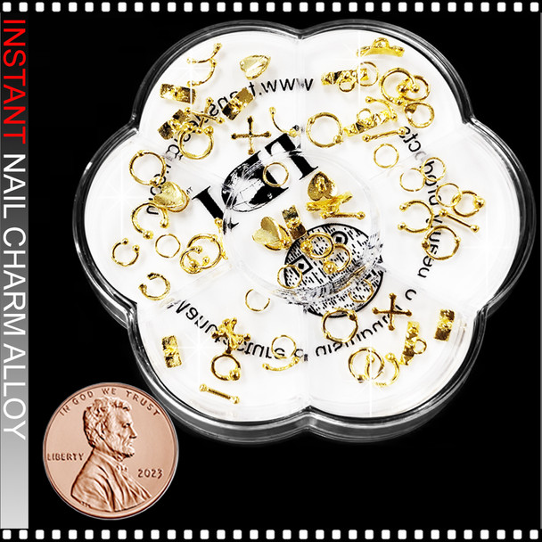 NAIL CHARM ALLOY Gold Vintage Punk 50/Case