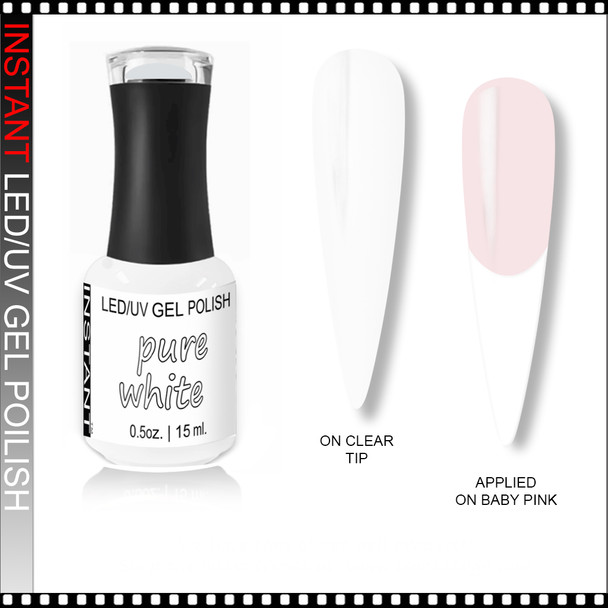 INSTANT LED Gel Polish Pure White 0.5oz.
