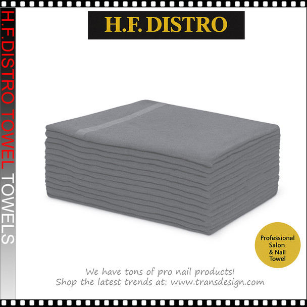 H.F.DISTRO Towel Light Grey , Cotton, 16"x27", 12/Pack