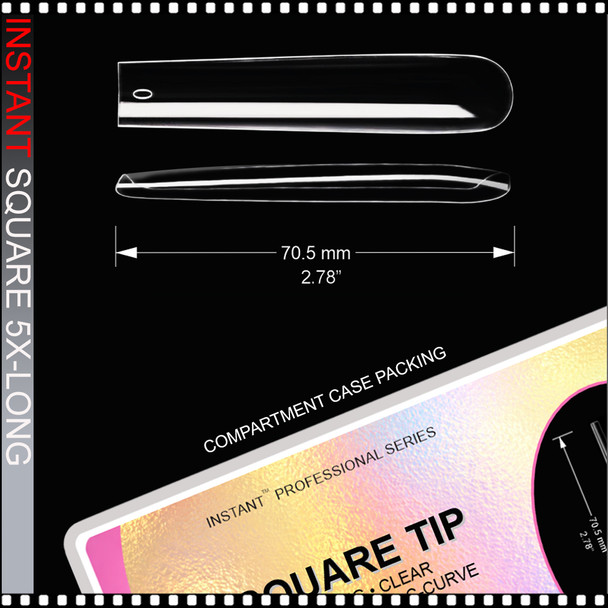 INSTANT SQUARE 5X-LONG, Clear, Straight, Full Cover 180/Case