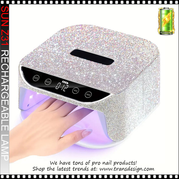 SUN Z31 Rechargeable LED Lamp, Rhinestone AB 168 Watt.
