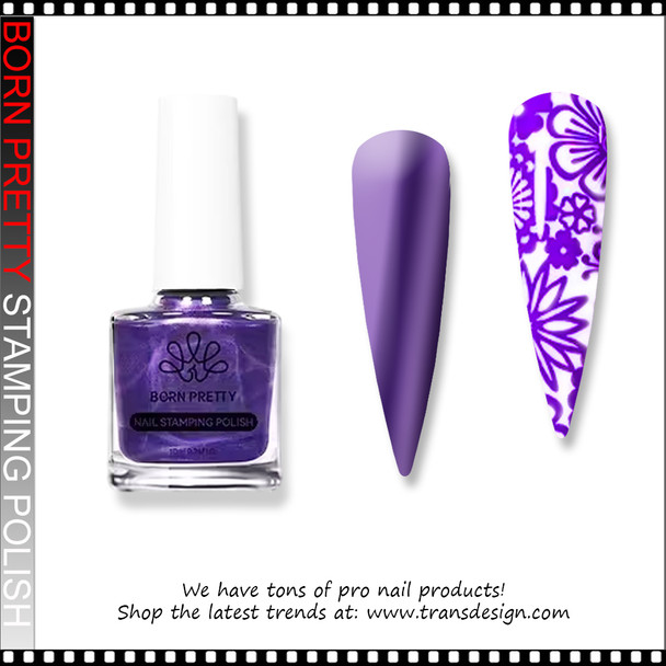 BORN PRETTY Nail Stamping Polish, Metallic Purple 0.34oz.