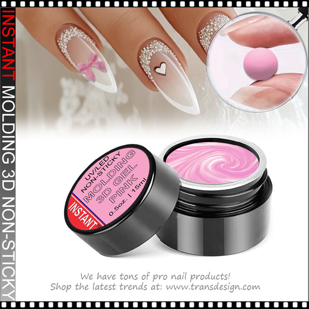 INSTANT MOLDING 3D GEL Non-Sticky, Pink 0.5oz.
