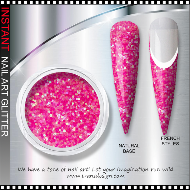 INSTANT GLITTER Hexagon Hologram Pink 0.25oz.
