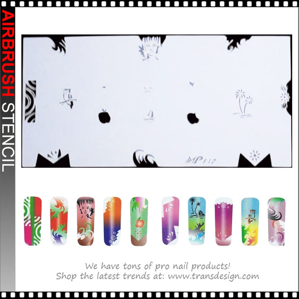 STENCIL MPF17 Waves, Florals, Face, Fruit, Palm Trees, Owl