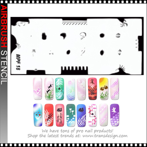 STENCIL MPF18 Tropical Leaves, Dancers, Hearts, Drinks