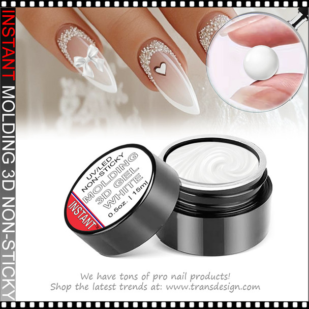 INSTANT MOLDING 3D GEL Non-Sticky, White 0.5oz.
