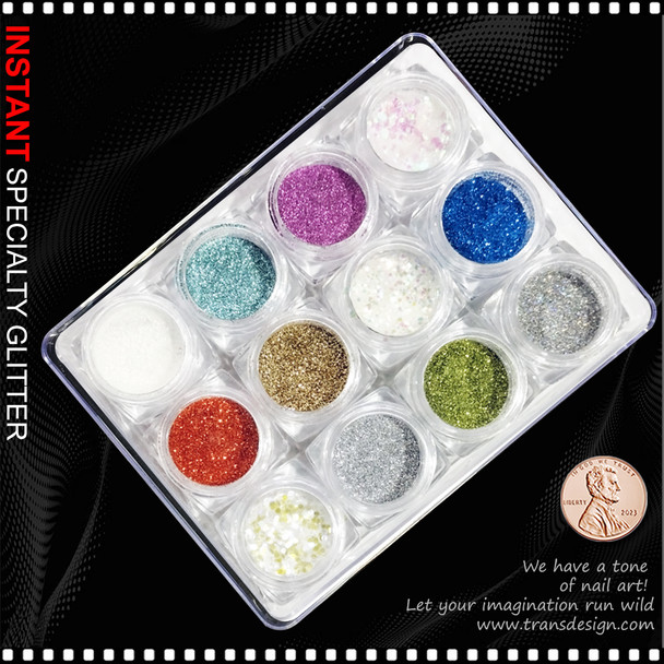 INSTANT GLITTER 12 Assorted Color 12 Jar/Case