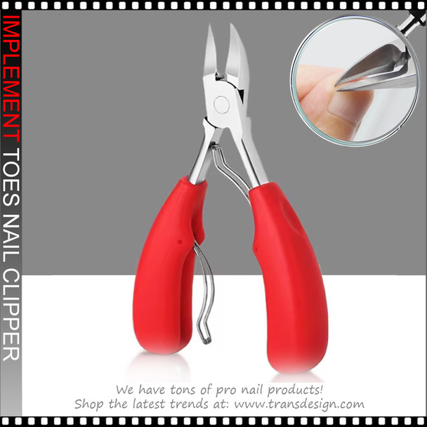 IMPLEMENT Toe Nail Clippers Stainless Steel Red